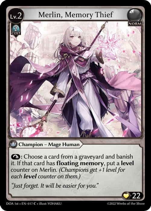 Image for Merlin, Memory Thief (017) (Dawn of Ashes 1st Edition) (DOA 1st) - Grand Archive TCG