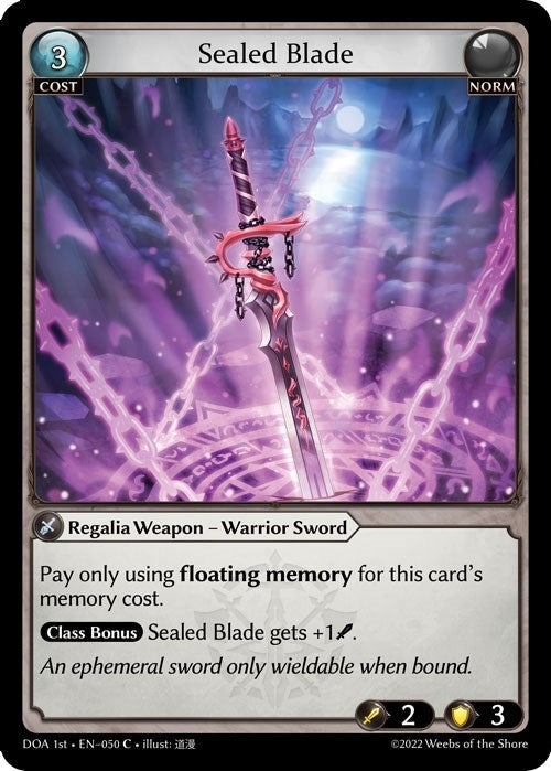 Image for Sealed Blade (050) (Dawn of Ashes 1st Edition) (DOA 1st) - Grand Archive TCG