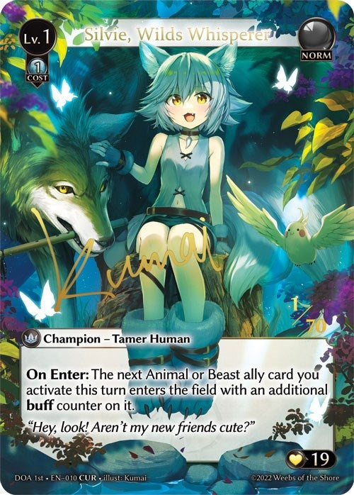 Image for Silvie, Wilds Whisperer (CUR) (010) (Dawn of Ashes 1st Edition) (DOA 1st) - Grand Archive TCG