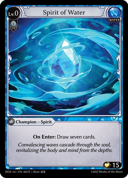 Image for Spirit of Water (002) (Dawn of Ashes 1st Edition) (DOA 1st) - Grand Archive TCG