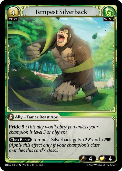 Image for Tempest Silverback (227) (Dawn of Ashes 1st Edition) (DOA 1st) - Grand Archive TCG
