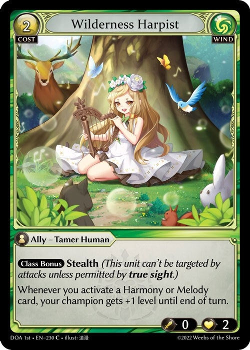 Image for Wilderness Harpist (230) (Dawn of Ashes 1st Edition) (DOA 1st) - Grand Archive TCG