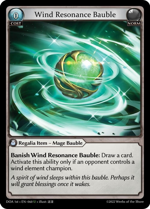 Image for Wind Resonance Bauble (060) (Dawn of Ashes 1st Edition) (DOA 1st) - Grand Archive TCG
