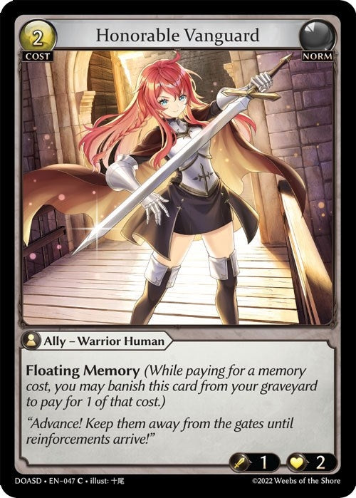 Image for Honorable Vanguard (047) (Dawn of Ashes Starter Decks) (DOASD) - Grand Archive TCG