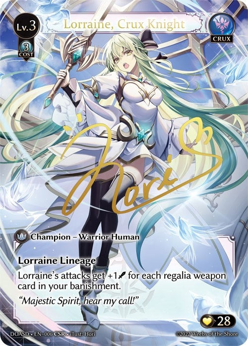 Image for Lorraine, Crux Knight (CSR) (006) (Dawn of Ashes Starter Decks) (DOASD) - Grand Archive TCG