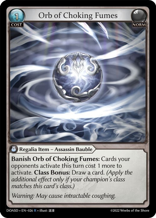 Image for Orb of Choking Fumes (026) (Dawn of Ashes Starter Decks) (DOASD) - Grand Archive TCG