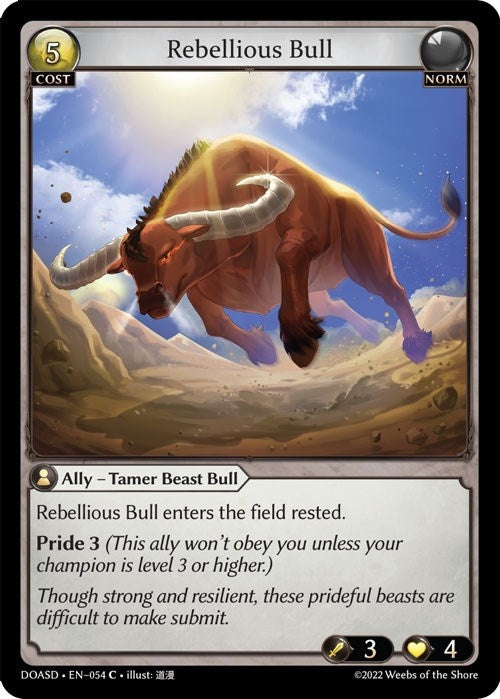 Image for Rebellious Bull (054) (Dawn of Ashes Starter Decks) (DOASD) - Grand Archive TCG