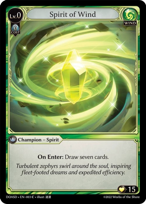 Image for Spirit of Wind (003) (Dawn of Ashes Starter Decks) (DOASD) - Grand Archive TCG