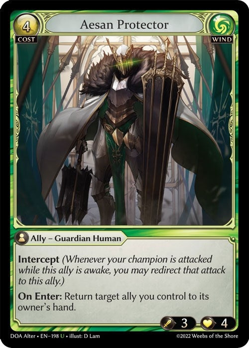 Image for Aesan Protector (198) (Dawn of Ashes Alter Edition) (DOA Alter) - Grand Archive TCG