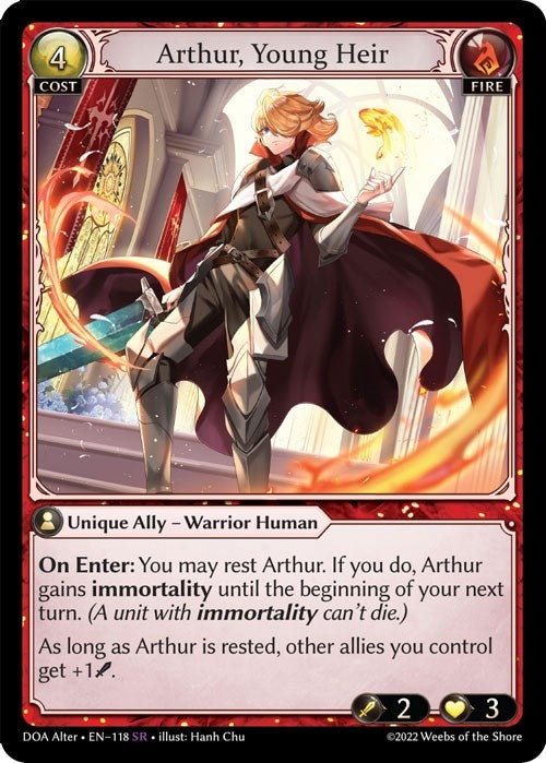 Image for Arthur, Young Heir (118) (Dawn of Ashes Alter Edition) (DOA Alter) - Grand Archive TCG