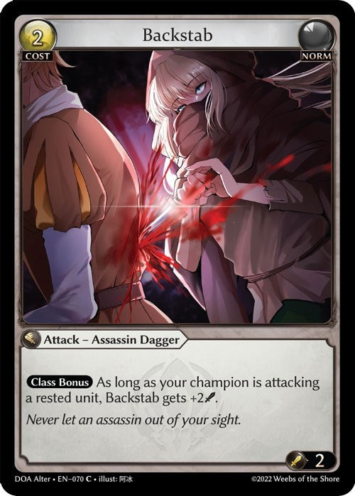 Image for Backstab (070) (Dawn of Ashes Alter Edition) (DOA Alter) - Grand Archive TCG