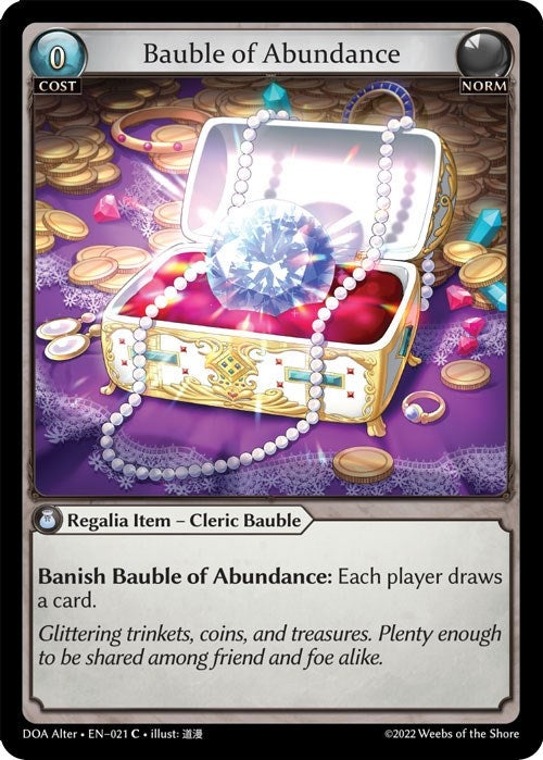 Image for Bauble of Abundance (021) (Dawn of Ashes Alter Edition) (DOA Alter) - Grand Archive TCG