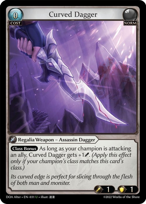 Image for Curved Dagger (031) (Dawn of Ashes Alter Edition) (DOA Alter) - Grand Archive TCG