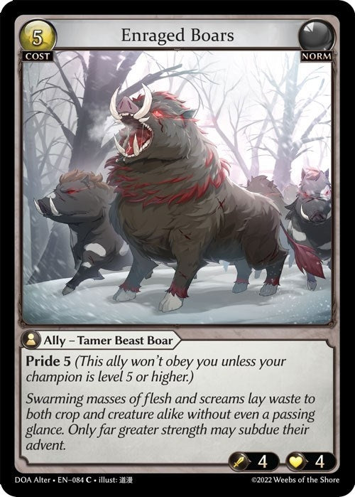 Image for Enraged Boars (084) (Dawn of Ashes Alter Edition) (DOA Alter) - Grand Archive TCG