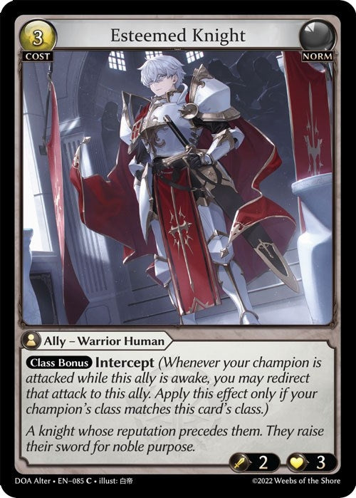 Image for Esteemed Knight (085) (Dawn of Ashes Alter Edition) (DOA Alter) - Grand Archive TCG