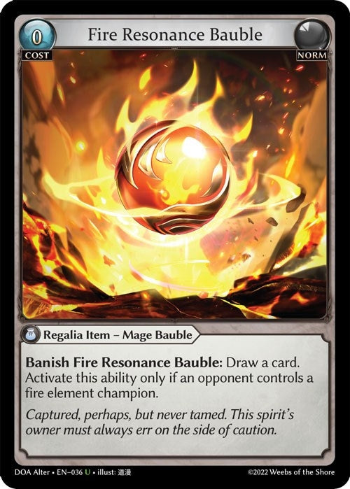 Image for Fire Resonance Bauble (036) (Dawn of Ashes Alter Edition) (DOA Alter) - Grand Archive TCG