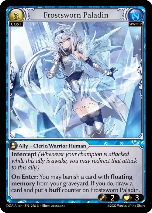 Image for Frostsworn Paladin (278) (Dawn of Ashes Alter Edition) (DOA Alter) - Grand Archive TCG