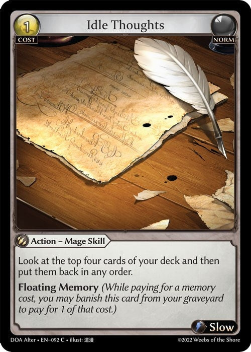 Image for Idle Thoughts (092) (Dawn of Ashes Alter Edition) (DOA Alter) - Grand Archive TCG