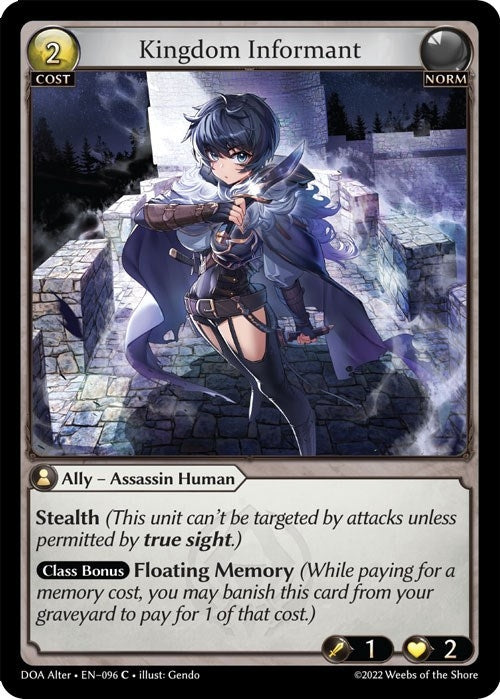 Image for Kingdom Informant (096) (Dawn of Ashes Alter Edition) (DOA Alter) - Grand Archive TCG
