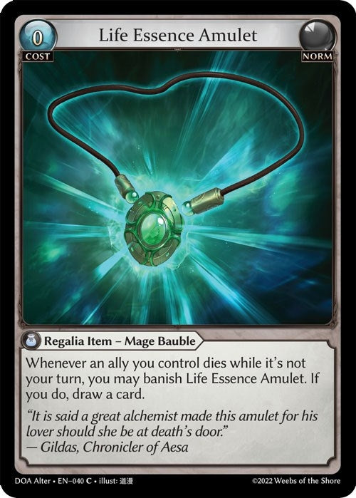 Image for Life Essence Amulet (040) (Dawn of Ashes Alter Edition) (DOA Alter) - Grand Archive TCG