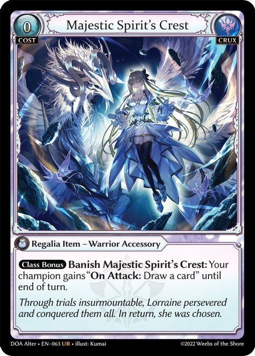 Image for Majestic Spirit's Crest (063) (Dawn of Ashes Alter Edition) (DOA Alter) - Grand Archive TCG