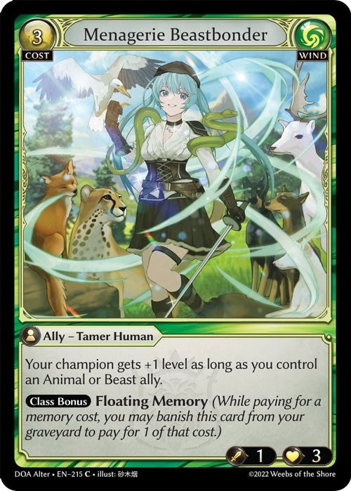 Image for Menagerie Beastbonder (215) (Dawn of Ashes Alter Edition) (DOA Alter) - Grand Archive TCG