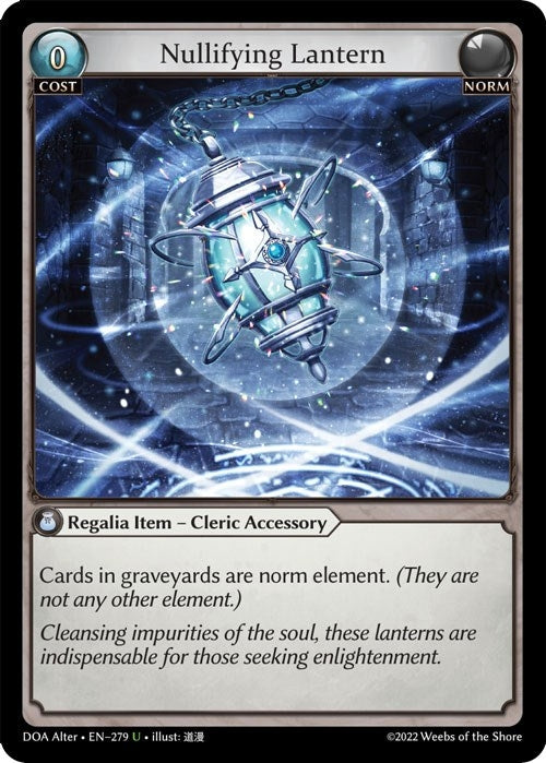 Image for Nullifying Lantern (279) (Dawn of Ashes Alter Edition) (DOA Alter) - Grand Archive TCG