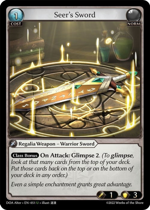 Image for Seer's Sword (051) (Dawn of Ashes Alter Edition) (DOA Alter) - Grand Archive TCG