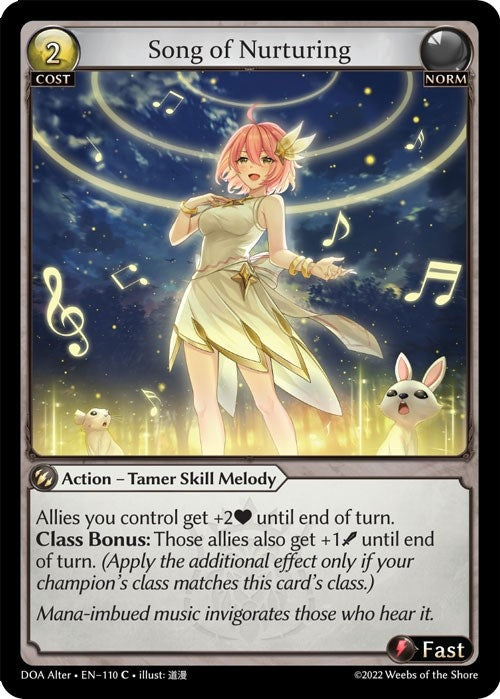 Image for Song of Nurturing (110) (Dawn of Ashes Alter Edition) (DOA Alter) - Grand Archive TCG