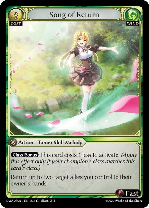 Image for Song of Return (223) (Dawn of Ashes Alter Edition) (DOA Alter) - Grand Archive TCG