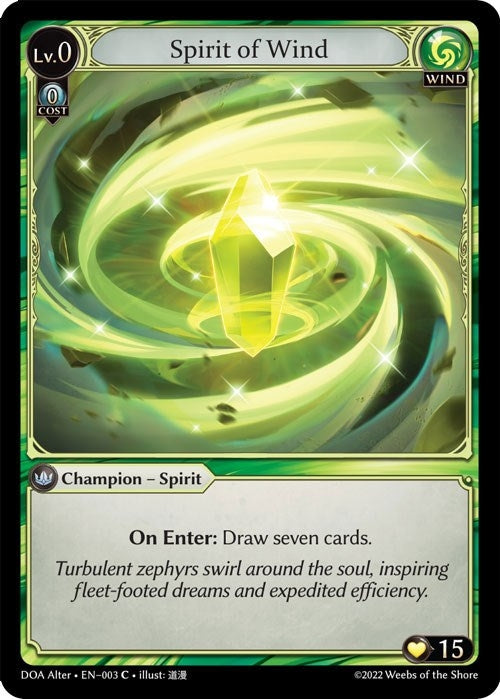 Image for Spirit of Wind (003) (Dawn of Ashes Alter Edition) (DOA Alter) - Grand Archive TCG