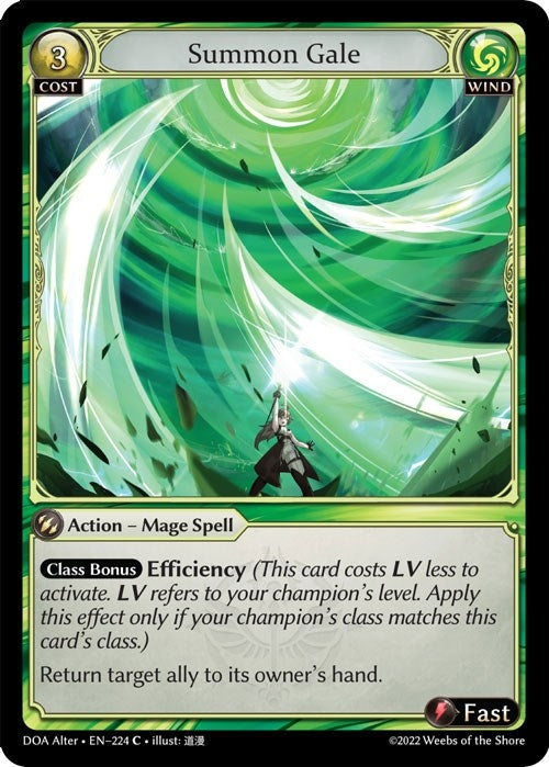 Image for Summon Gale (224) (Dawn of Ashes Alter Edition) (DOA Alter) - Grand Archive TCG