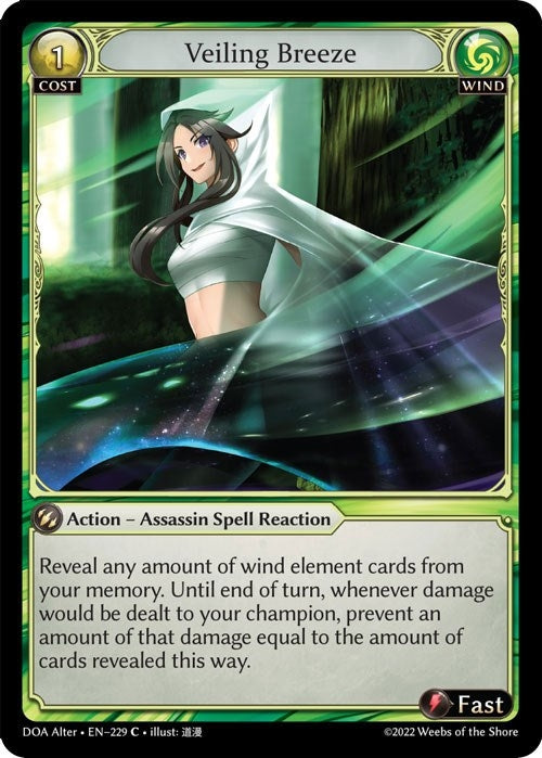 Image for Veiling Breeze (229) (Dawn of Ashes Alter Edition) (DOA Alter) - Grand Archive TCG
