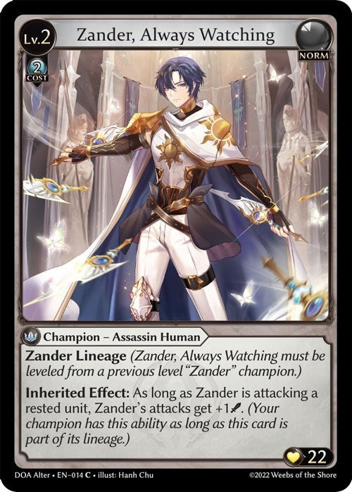 Image for Zander, Always Watching (014) (Dawn of Ashes Alter Edition) (DOA Alter) - Grand Archive TCG