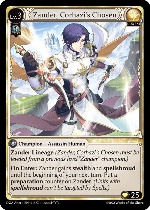 Image for Zander, Corhazi's Chosen (015) (Dawn of Ashes Alter Edition) (DOA Alter) - Grand Archive TCG