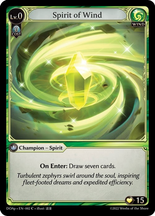 Image for Spirit of Wind (002) (Dawn of Ashes Prelude) (DOAp) - Grand Archive TCG