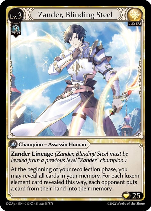 Image for Zander, Blinding Steel (010) (Dawn of Ashes Prelude) (DOAp) - Grand Archive TCG