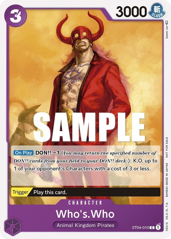 Image for Who's.Who (Tournament Pack Vol. 3) [Participant] (ST04-010) (One Piece Promotion Cards) (OP-PR) - One Piece Card Game