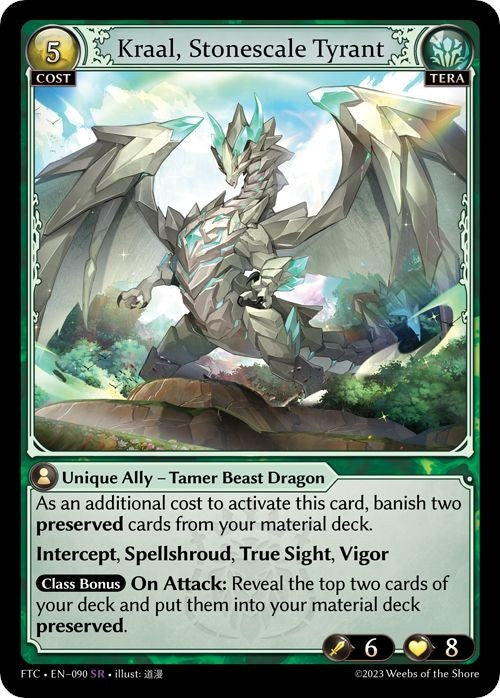 Image for Kraal, Stonescale Tyrant (090) (Fractured Crown) (FTC) - Grand Archive TCG