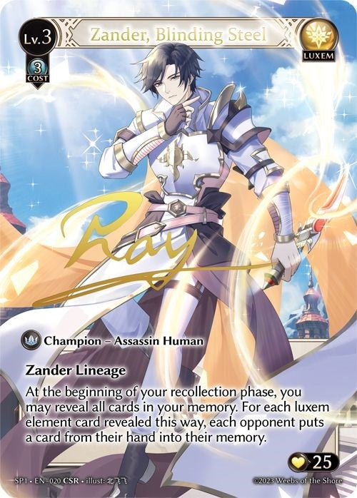 Image for Zander, Blinding Steel (CSR) (020) (Supporter Pack 1) (SP1) - Grand Archive TCG