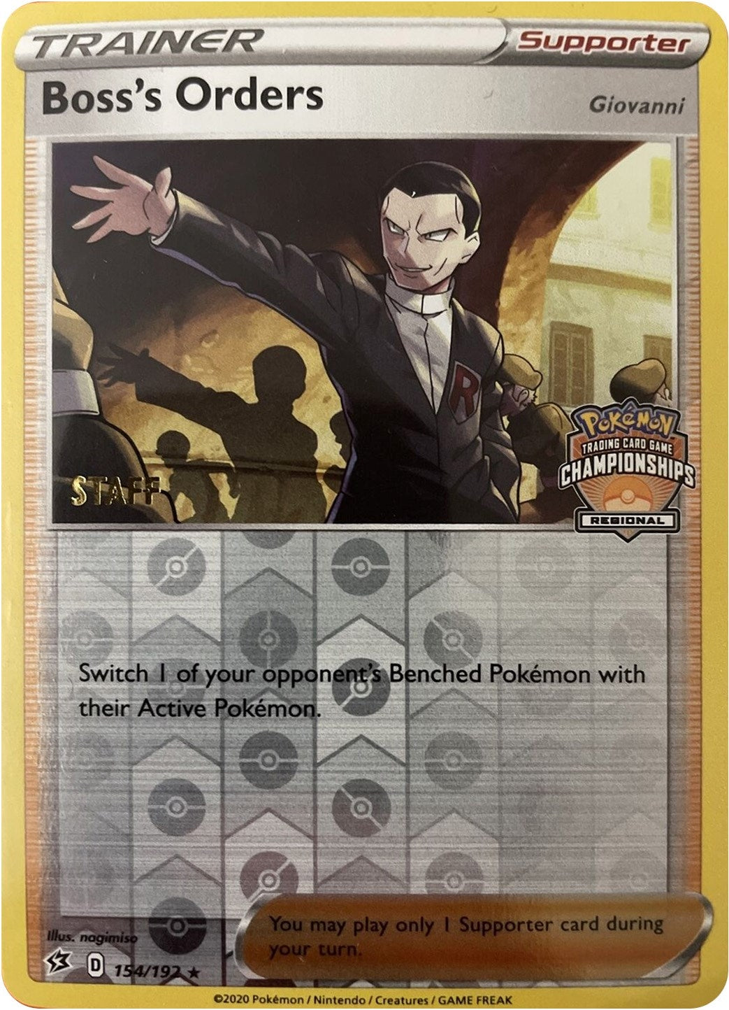 Image for Boss's Orders - 154/192 (Regional Championships) [Staff] (154/192) (League & Championship Cards) (PR) - Pokemon