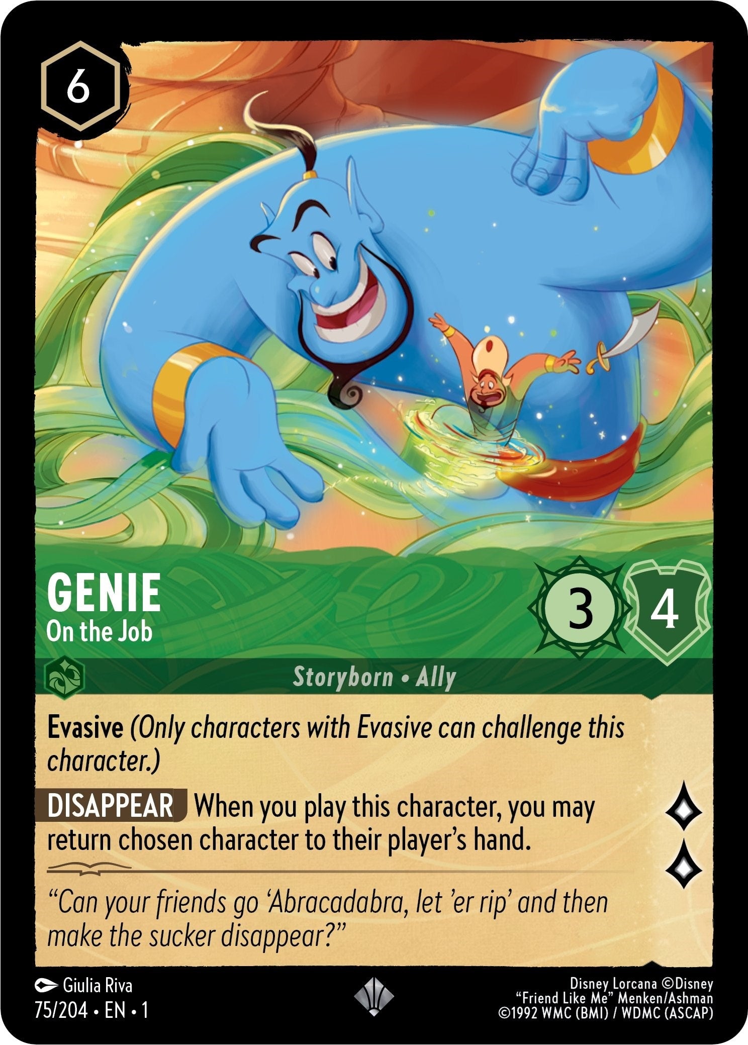Image for Genie - On the Job (75/204) (The First Chapter) (1) - Disney Lorcana