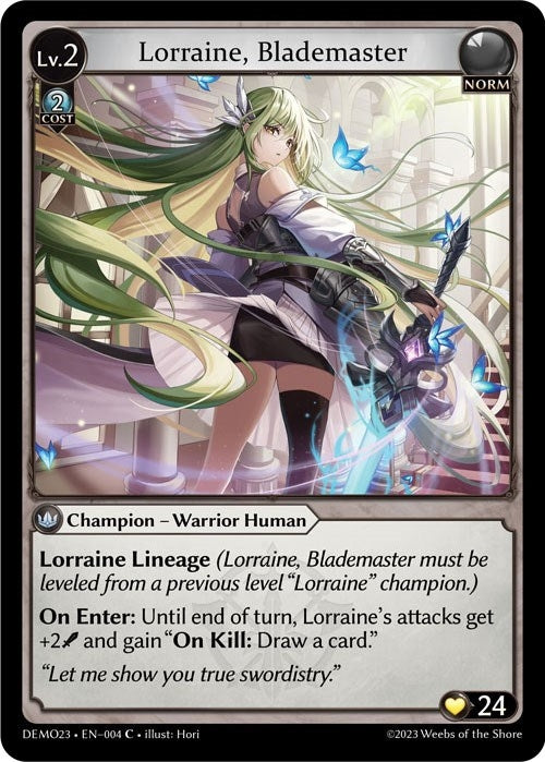 Image for Lorraine, Blademaster (004) (2023 Demo Deck) (DEMO23) - Grand Archive TCG