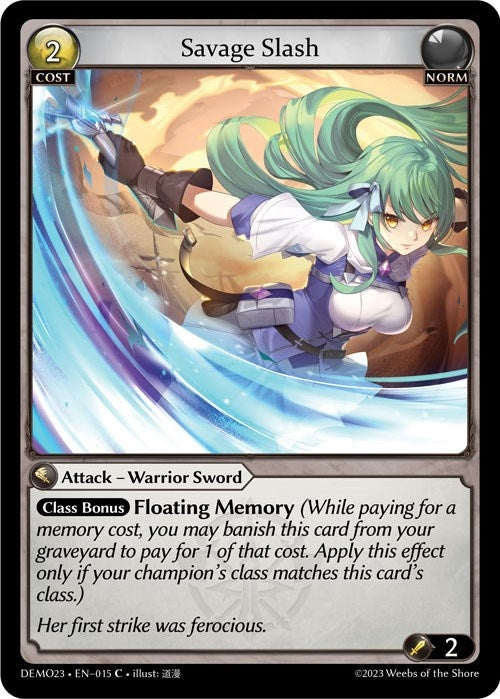 Image for Savage Slash (015) (2023 Demo Deck) (DEMO23) - Grand Archive TCG