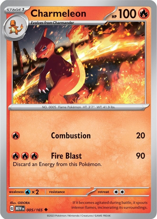 Image for Charmeleon (005/165) (SV: Scarlet & Violet 151) (MEW) - Pokemon