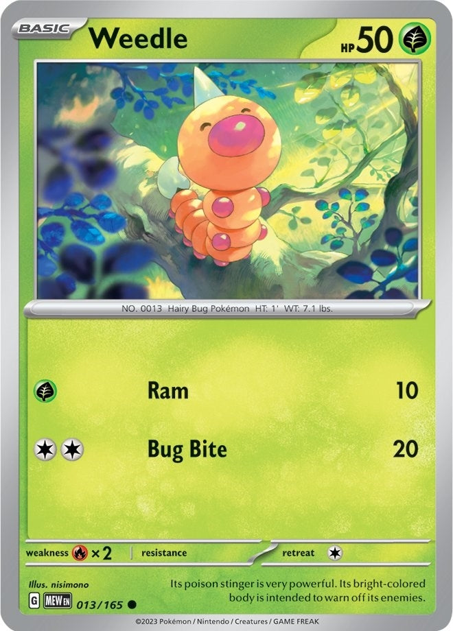 Image for Weedle (013/165) (SV: Scarlet & Violet 151) (MEW) - Pokemon