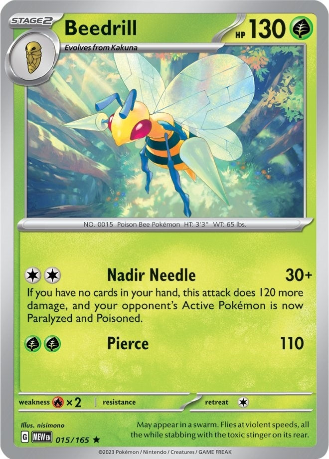 Image for Beedrill (015/165) (SV: Scarlet & Violet 151) (MEW) - Pokemon