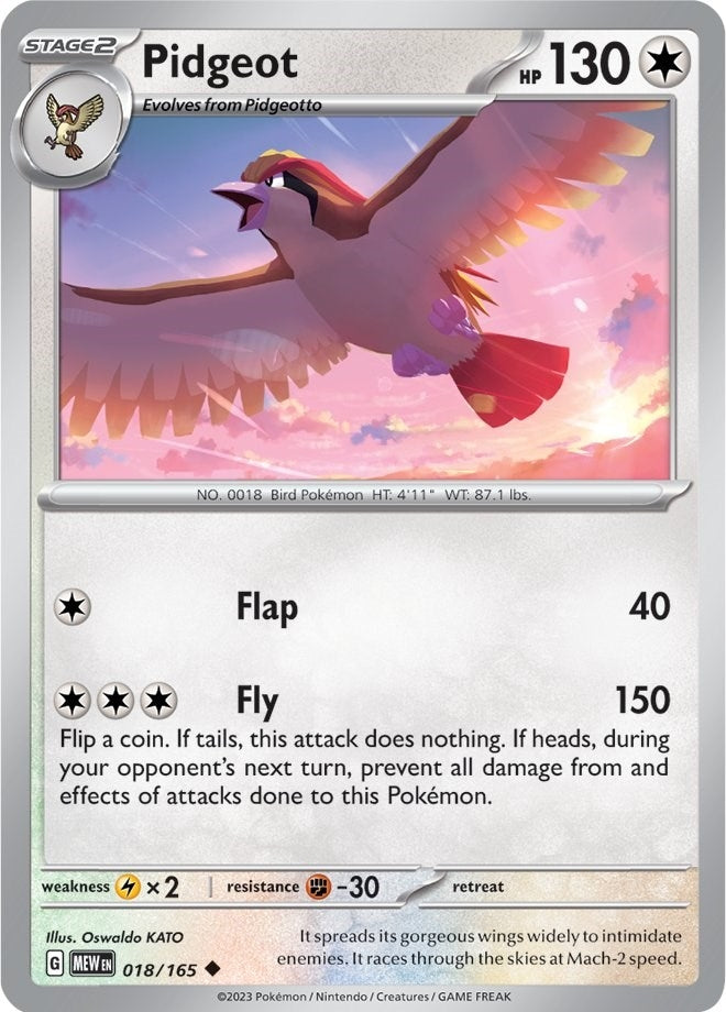 Image for Pidgeot (018/165) (SV: Scarlet & Violet 151) (MEW) - Pokemon