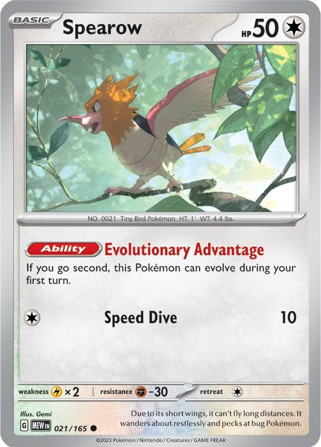 Image for Spearow (021/165) (SV: Scarlet & Violet 151) (MEW) - Pokemon