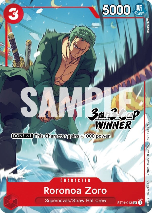 Image for Roronoa Zoro (3-on-3 Cup) [Winner] (ST01-013) (One Piece Promotion Cards) (OP-PR) - One Piece Card Game